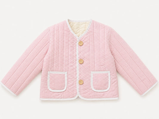 The Quilted Jacket | Pink Gingham